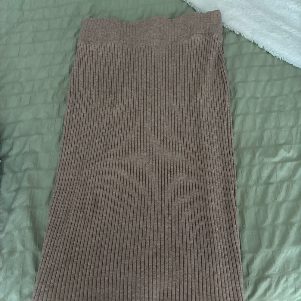 Straight Light Pink Cotton Skirt